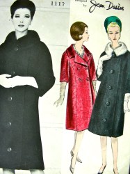 1117 JEAN DESSES PARIS 60S BUTTON COAT, COLLAR PATTERN 18 38